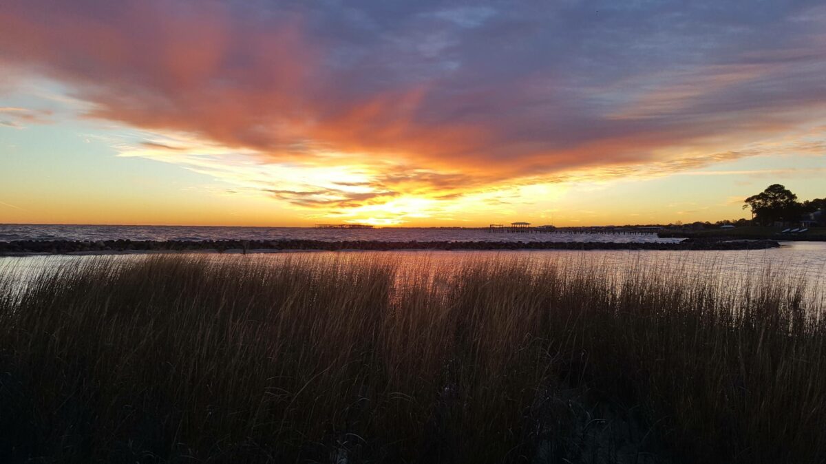 A beautiful sunset over the marsh.